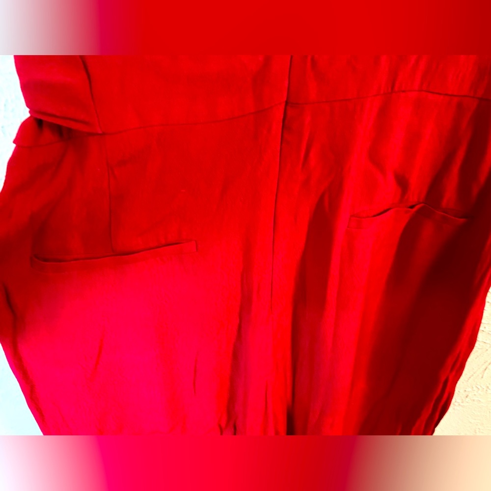 NWT Maeve Red Short-Sleeved, Cropped Jumpsuit - Picture 3 of 5